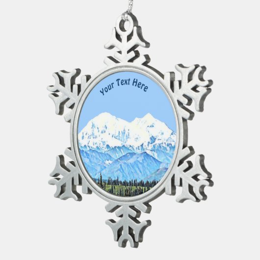 Denali (McKinley) Tin Sneeuwvlok Ornament (Rechts)