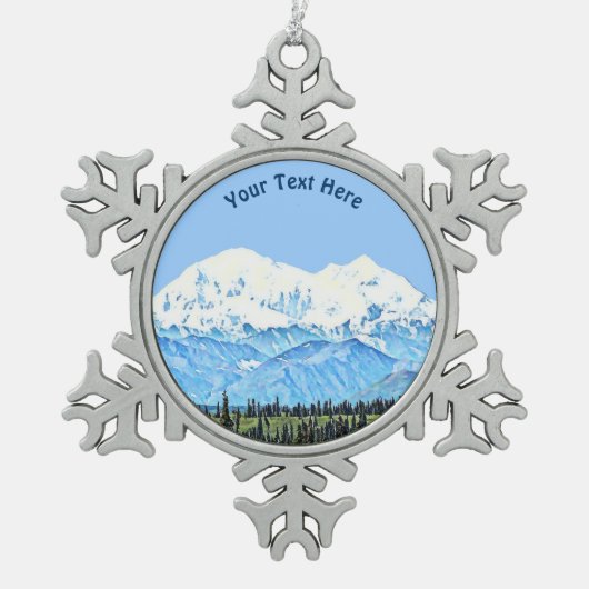 Denali (McKinley) Tin Sneeuwvlok Ornament (Voorkant)