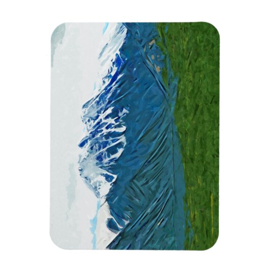 Denali met de rivieren alaska Abstract indrukken Magneet (Verticaal)