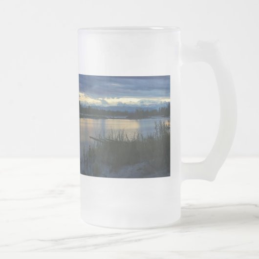 Denali Midnight Sunset Frosted Glass Beer Mok (Rechts)