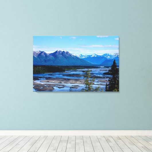 Denali Mountain Range Canvas Afdruk (Insitu (Houten vloer))