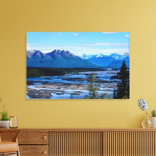 Denali Mountain Range Canvas Afdruk (Insitu (Woonkamer))