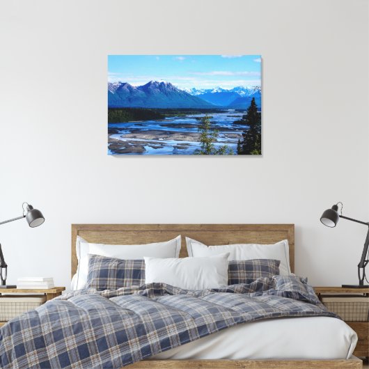 Denali Mountain Range Canvas Afdruk (Insitu (Slaapkamer))