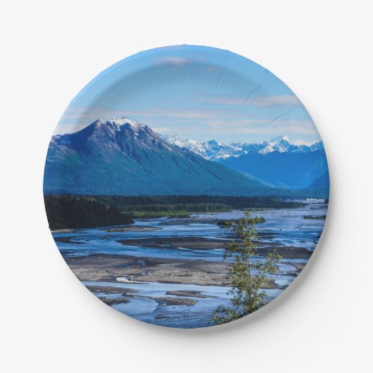 Denali Mountain Range Papieren Bordje (Voorkant)