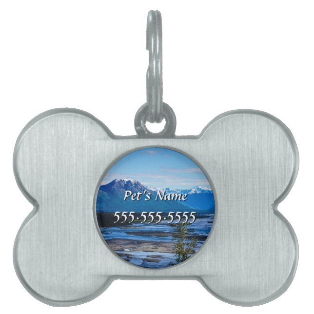 Denali Mountain Range Pet Name Tag Huisdieren Naamplaatje (voorkant)