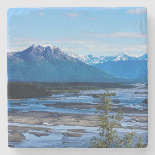 Denali Mountain Range Stenen Onderzetter (Voorkant)