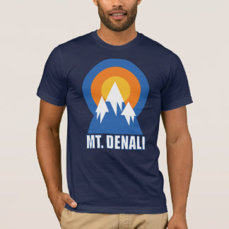 Denali Mountain Ski Sunset Retro T-shirt