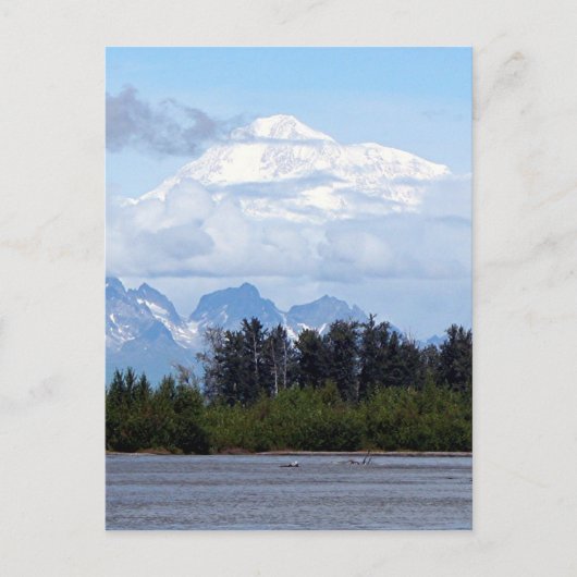 Denali, Mt McKinley, uit de rivier de Alaska, VS 1 Briefkaart (Voorkant)