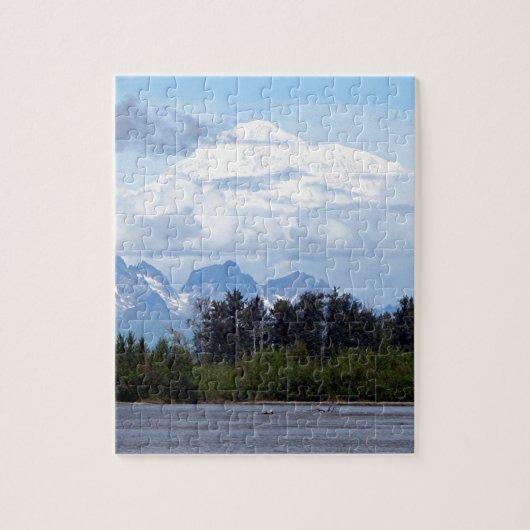 Denali, Mt McKinley, uit de rivier de Alaska, VS 1 Legpuzzel (Verticaal)