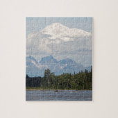 Denali, Mt McKinley, uit de rivier de Alaska, VS 3 Legpuzzel (Verticaal)