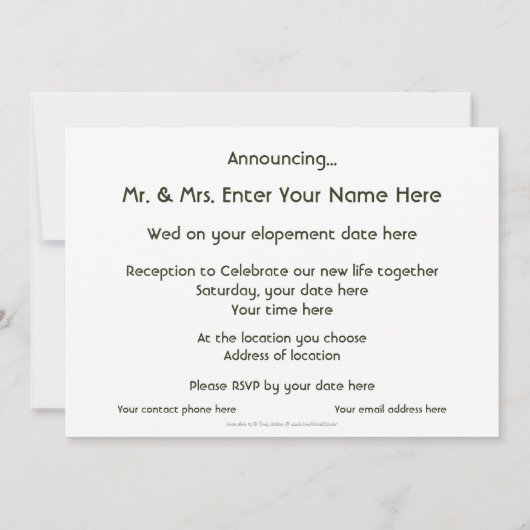 Denali: Mtns belde - We hadden een Eloped. Kaart (Achterkant)