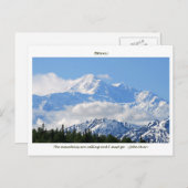 Denali/Mtns bellen-J Muir/met grens Briefkaart (Voorkant / Achterkant)
