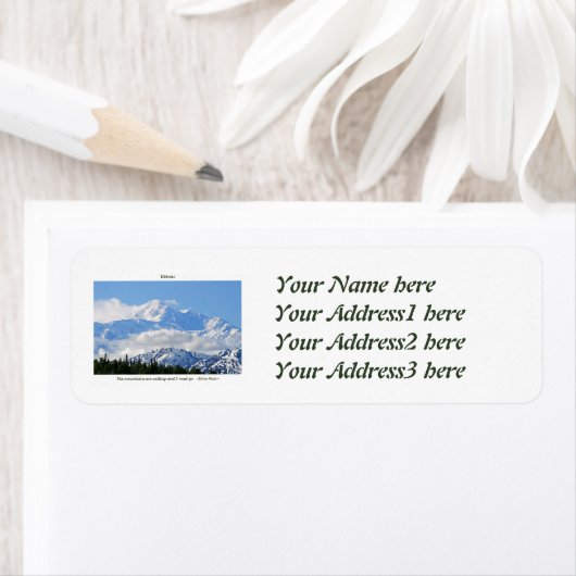 Denali/Mtns bellen-J Muir/met grens Etiket (Insitu)