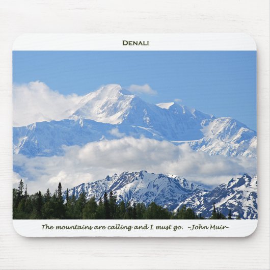 Denali/Mtns bellen-J Muir/met grens Muismat (Voorkant)