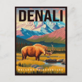 Denali Nationaal Park Alaska Berglandschap Ski Briefkaart (Voorkant)