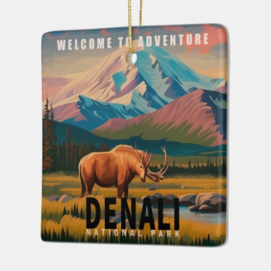 Denali Nationaal Park Alaska Berglandschap Ski Keramisch Ornament (Links)