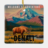 Denali Nationaal Park Alaska Berglandschap Ski Keramisch Ornament (Voorkant)