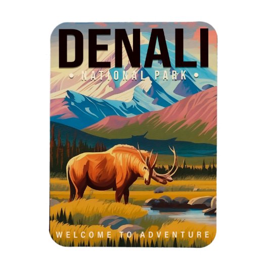 Denali Nationaal Park Alaska Berglandschap Ski Magneet (Verticaal)