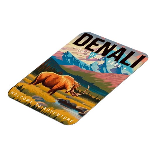 Denali Nationaal Park Alaska Berglandschap Ski Magneet (Linkerzijde)