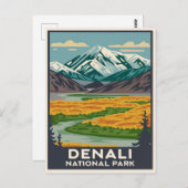 Denali Nationaal Park Alaska Mount Briefkaart (Voorkant / Achterkant)
