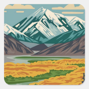 Denali Nationaal Park Alaska Mount Vierkante Sticker