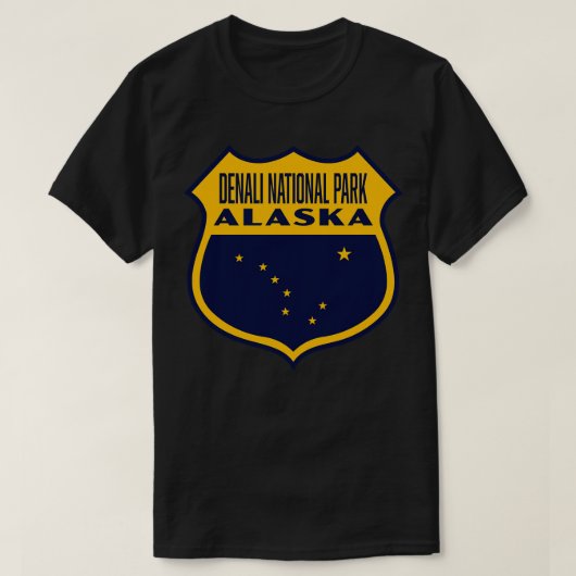 Denali Nationaal Park Alaska Retro Schild Geel T-shirt (Design voorkant)
