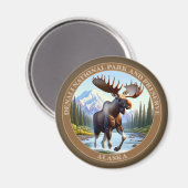 Denali Nationaal Park en Preserve Alaska Magneet (Voorkant / Achterkant)