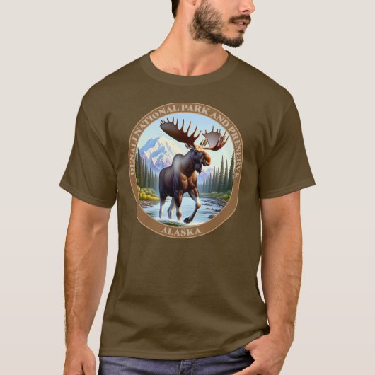 Denali Nationaal Park en Preserve Alaska T-shirt (Voorkant)