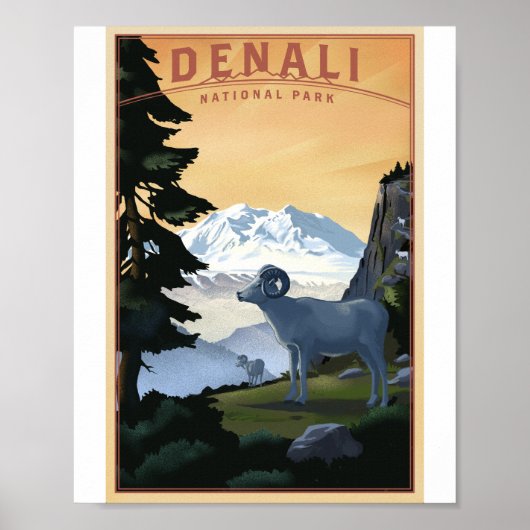 Denali Nationaal Park Litho Kunstwerk Poster (Voorkant)