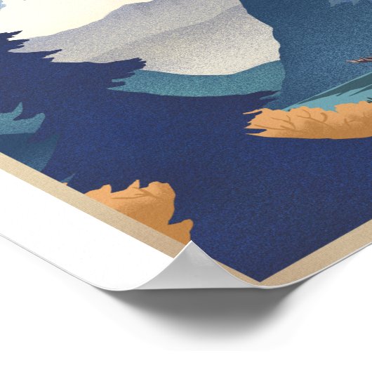 Denali Nationaal Park Litho Kunstwerk Poster (Hoek)