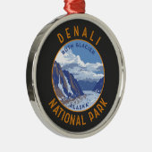 Denali Nationaal Park Retro Noodlijdende Cirkel Metalen Ornament (Rechts)