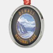 Denali Nationaal Park Retro Noodlijdende Cirkel Metalen Ornament (Links)