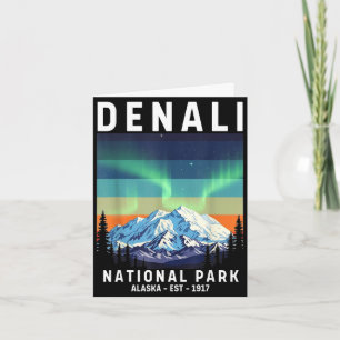 Denali nationaal park vintage alaska denali berg kaart