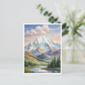 Denali Nationaal Park Waterverf Schilderij Briefkaart (Staand voorkant)