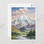 Denali Nationaal Park Waterverf Schilderij Briefkaart (Voorkant / Achterkant)