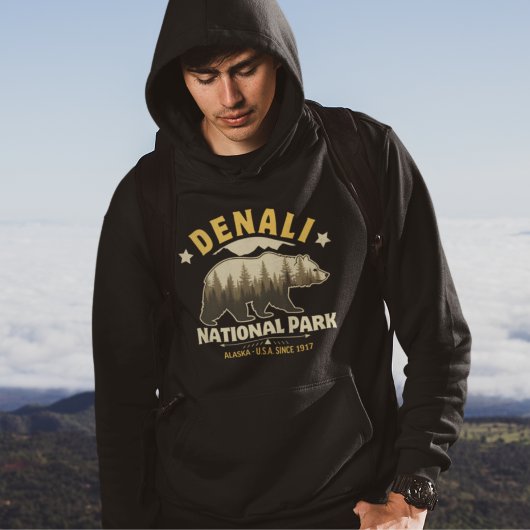 Denali National Park Alaska Forest Landscape Hoodie
