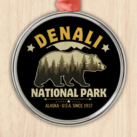 Denali National Park Alaska Forest Landscape Metalen Ornament