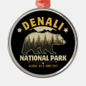 Denali National Park Alaska Forest Landscape Metalen Ornament (Voorkant)