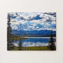 Denali National Park Alaska Lucht Wolken Bergen Legpuzzel