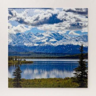 Denali National Park Alaska Lucht Wolken Bergen Legpuzzel