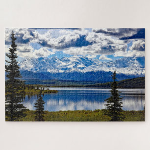 Denali National Park Alaska Lucht Wolken Bergen Legpuzzel
