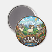 Denali National Park Alaska Magneet (Voorkant / Achterkant)