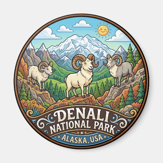 Denali National Park Alaska Magneet (Voorkant)