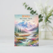 Denali National Park Alaska Mount waterverf Briefkaart (Staand voorkant)