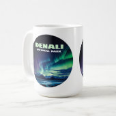 Denali National Park Alaska Noorderlicht Retro Koffiemok (Voorkant links)
