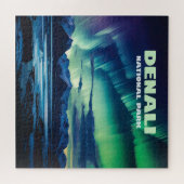 Denali National Park Alaska Noorderlicht Retro Legpuzzel (Horizontaal)