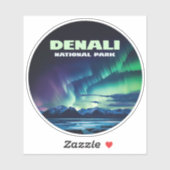 Denali National Park Alaska Noorderlicht Retro Sticker (Vel)