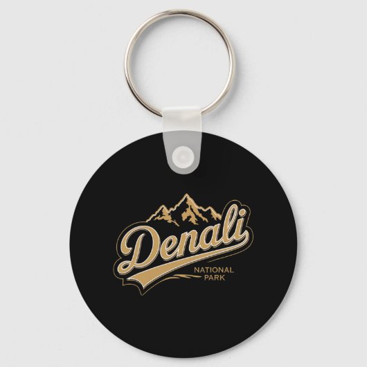 Denali National Park Alaska Souvenir Berg Kamp Sleutelhanger (Voorkant)