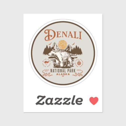 Denali National Park Alaska Sticker (Vel)