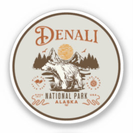 Denali National Park Alaska Sticker